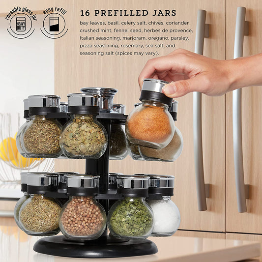 360 Rotating Spice Holder (16 Bottles)