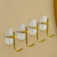 Self Adhesive Acrylic Golden Wall Hook Hanger (Pack of 10)